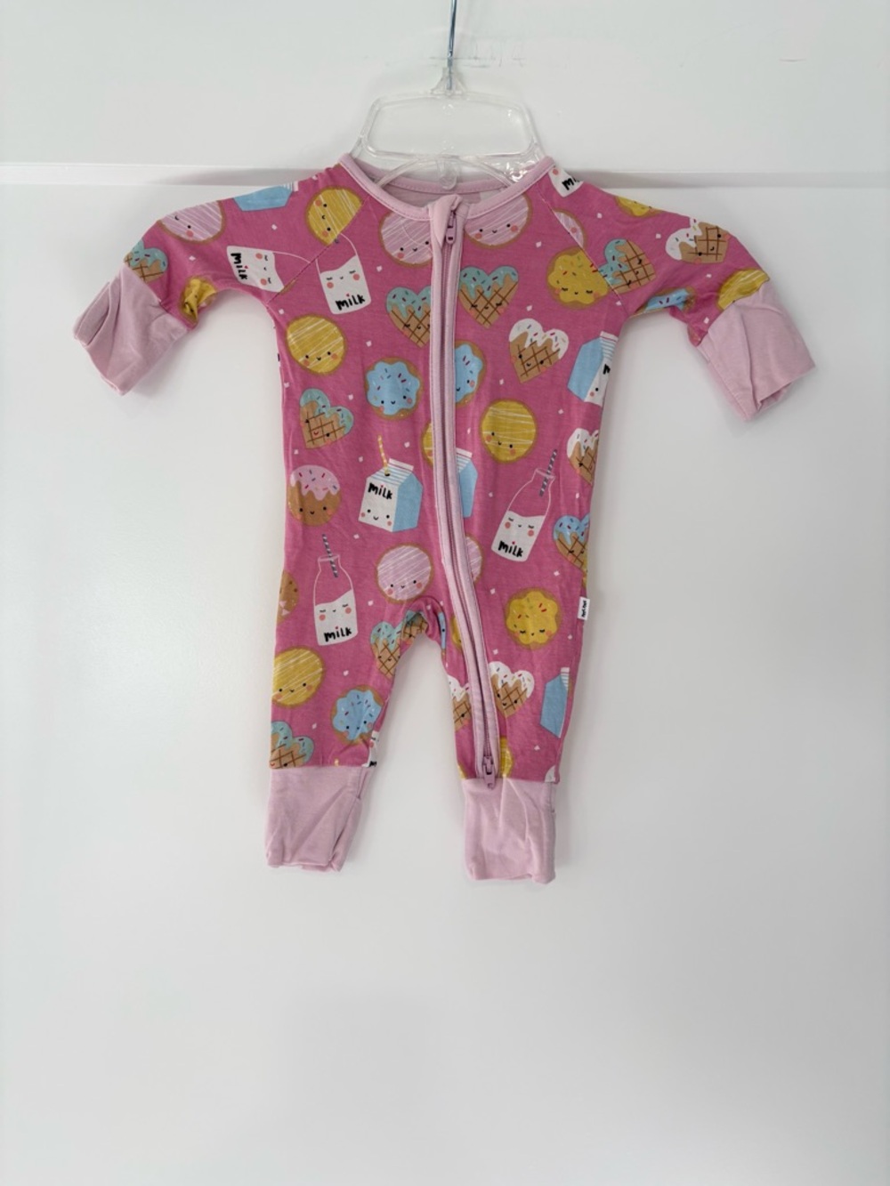 Little Sleepies Pink milk & cookies bamboo zippy pajama Preemie